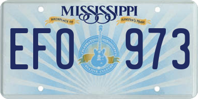 MS license plate EFO973