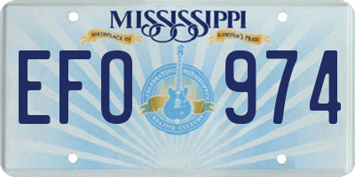 MS license plate EFO974