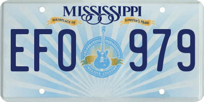 MS license plate EFO979