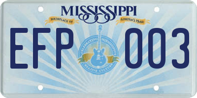 MS license plate EFP003