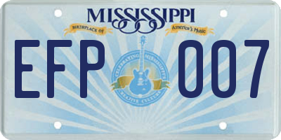 MS license plate EFP007