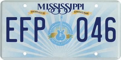 MS license plate EFP046