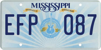 MS license plate EFP087