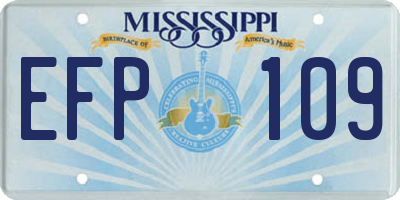 MS license plate EFP109