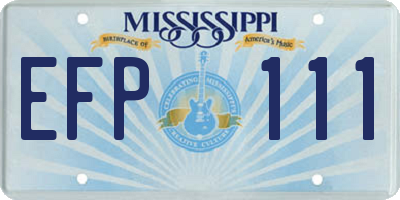MS license plate EFP111