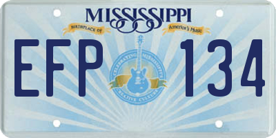 MS license plate EFP134