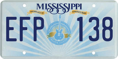 MS license plate EFP138