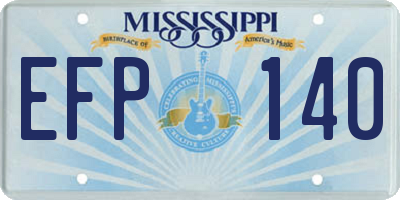 MS license plate EFP140