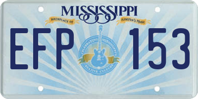 MS license plate EFP153