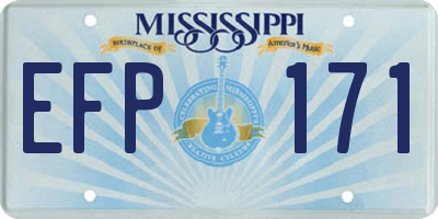 MS license plate EFP171