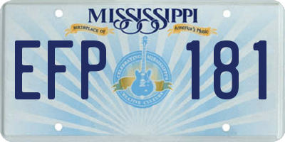 MS license plate EFP181