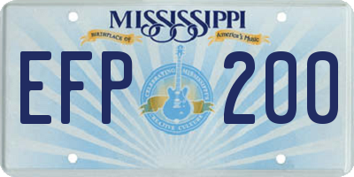 MS license plate EFP200