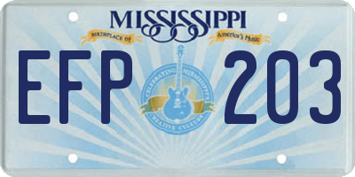 MS license plate EFP203