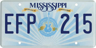 MS license plate EFP215