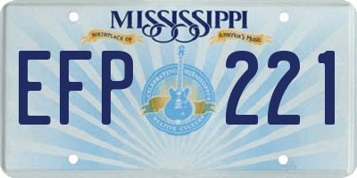 MS license plate EFP221