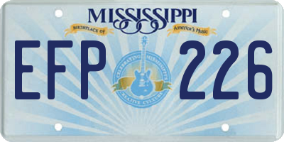 MS license plate EFP226