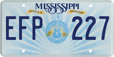 MS license plate EFP227
