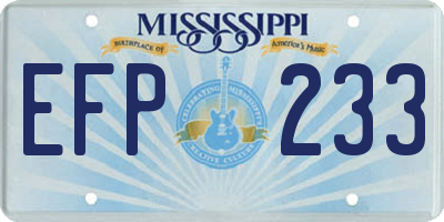 MS license plate EFP233