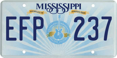 MS license plate EFP237