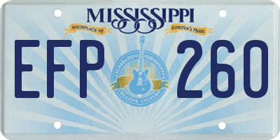 MS license plate EFP260