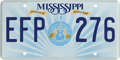 MS license plate EFP276