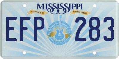 MS license plate EFP283