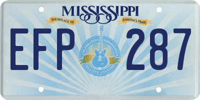 MS license plate EFP287