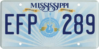 MS license plate EFP289