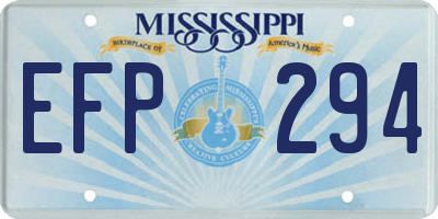 MS license plate EFP294