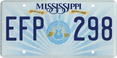 MS license plate EFP298