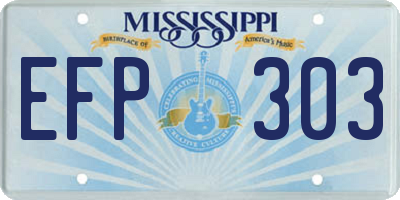 MS license plate EFP303