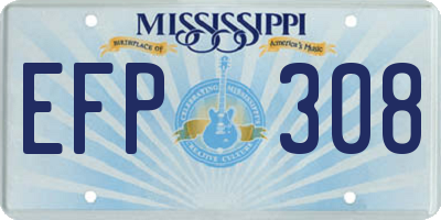 MS license plate EFP308
