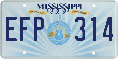 MS license plate EFP314