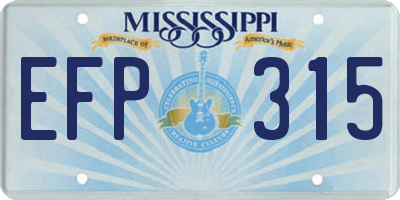 MS license plate EFP315