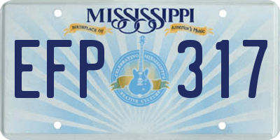 MS license plate EFP317