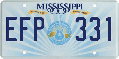 MS license plate EFP331