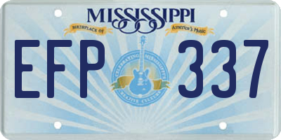 MS license plate EFP337