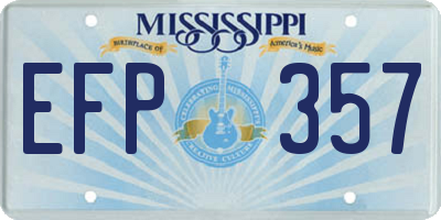 MS license plate EFP357