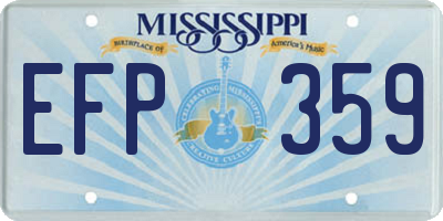MS license plate EFP359
