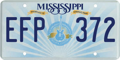 MS license plate EFP372