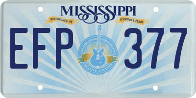 MS license plate EFP377