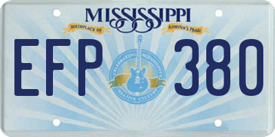 MS license plate EFP380