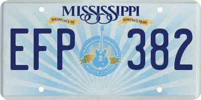 MS license plate EFP382