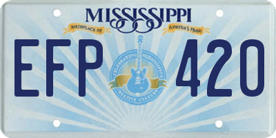 MS license plate EFP420