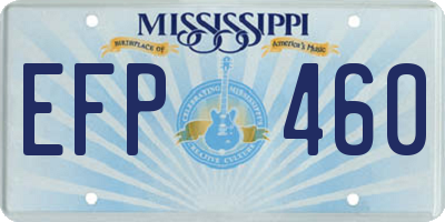 MS license plate EFP460