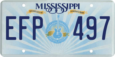 MS license plate EFP497