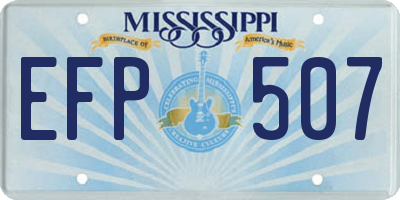 MS license plate EFP507