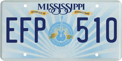 MS license plate EFP510