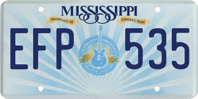 MS license plate EFP535