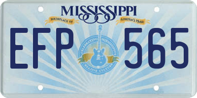 MS license plate EFP565